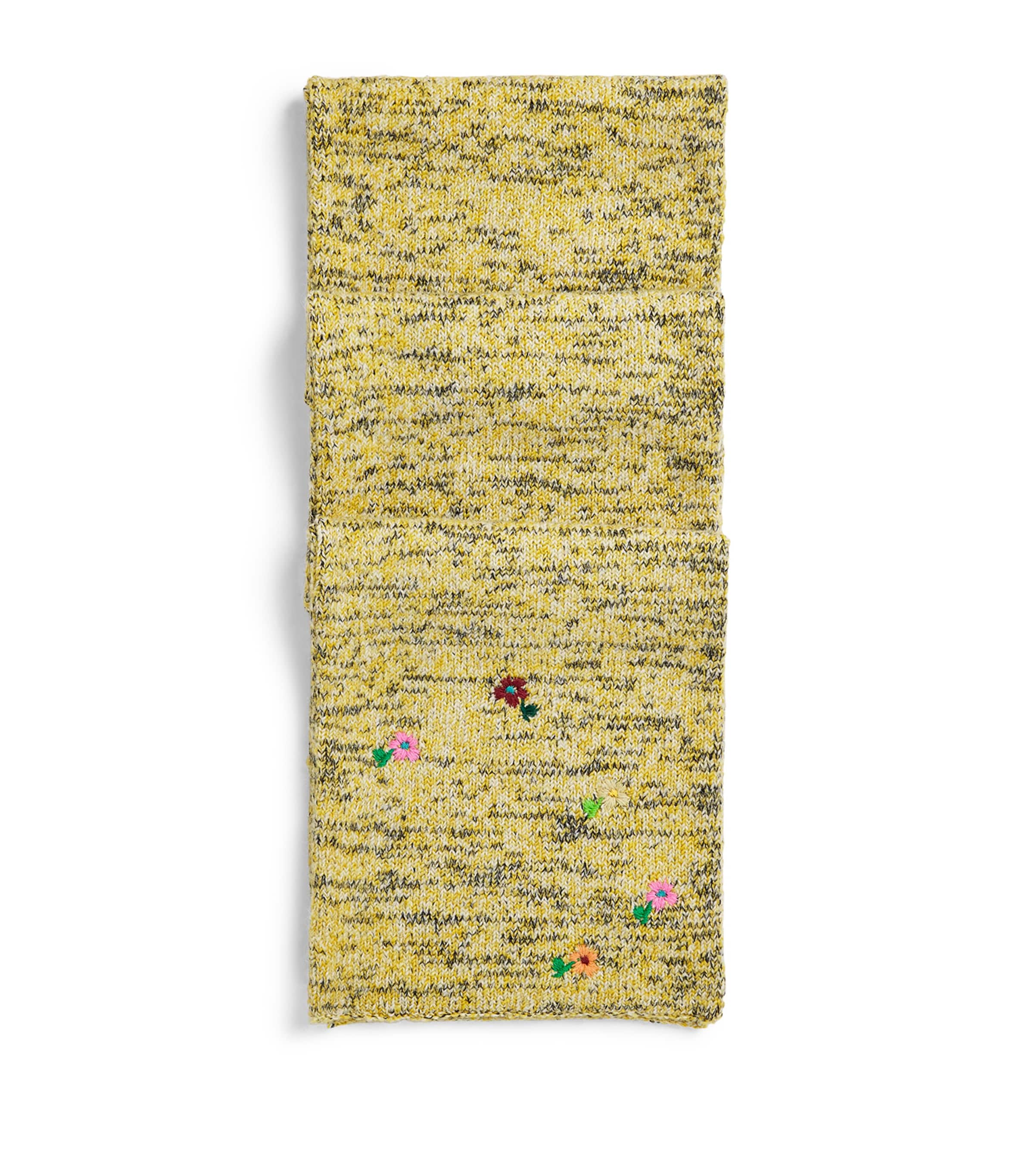 DRIES VAN NOTEN Wool-Cashmere-Blend Embroidered Scarf