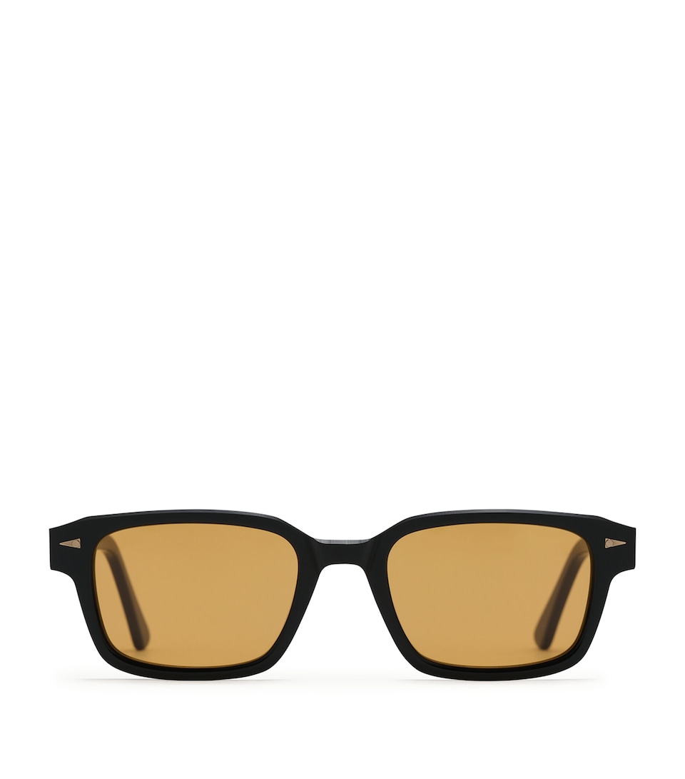 Ahlem Rive Gauche Rectangle Sunglasses Black/ Honey