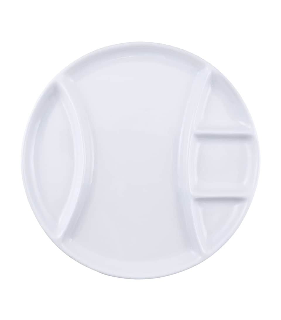 Set of 4 Ceramic Round Fondue Plates (26cm)