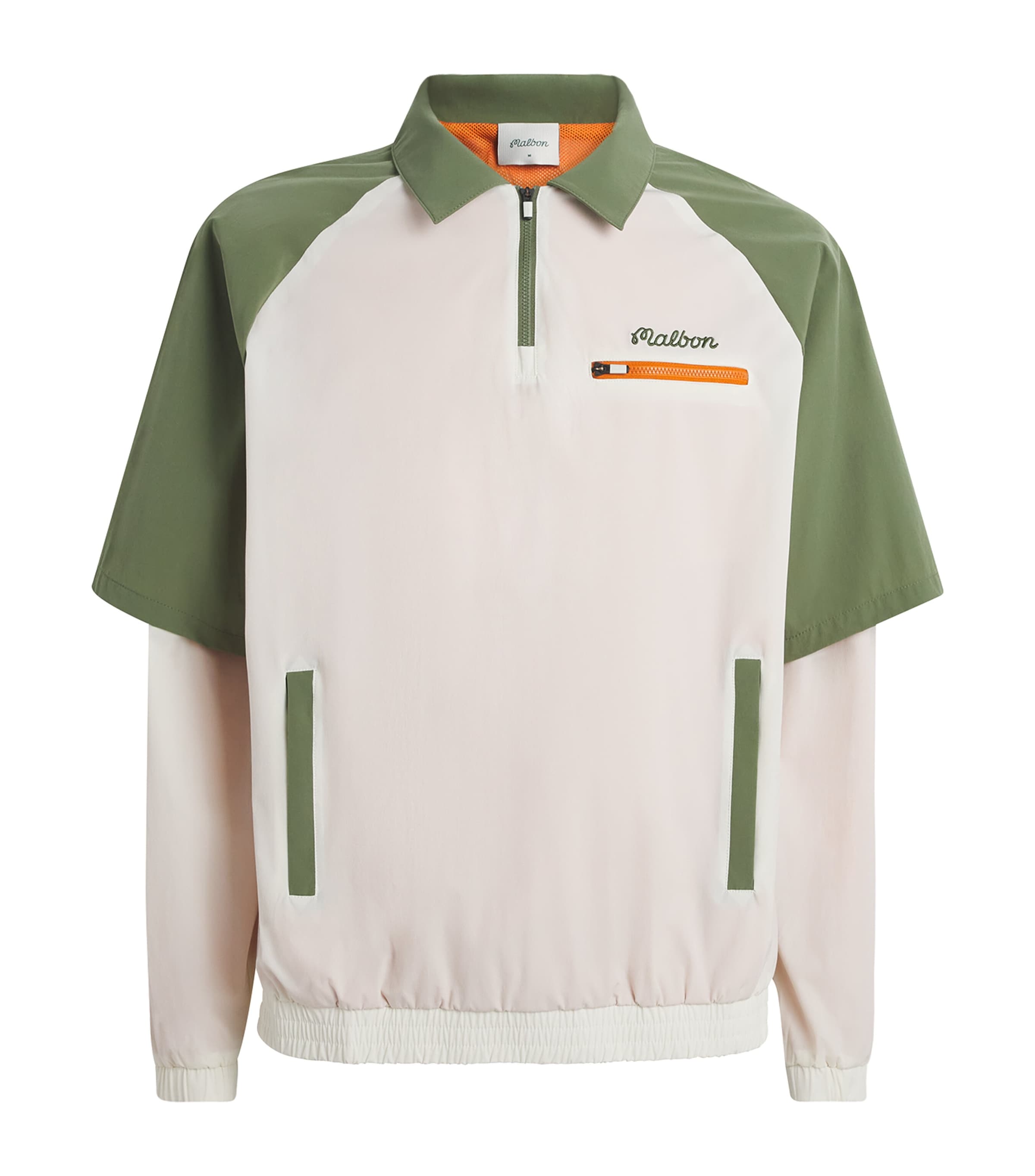Malbon Mens Marina Windshirt Cream / Olivine