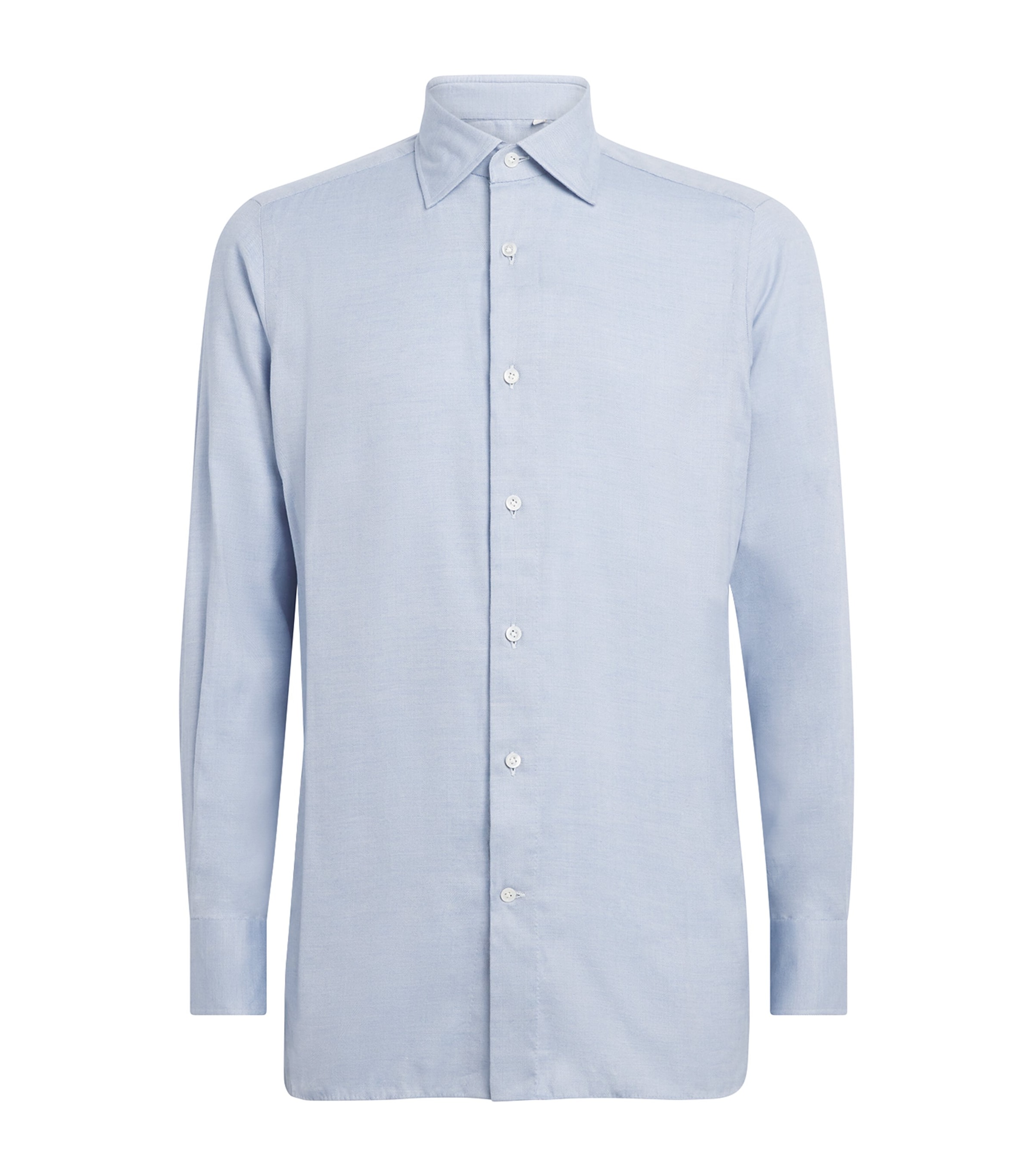 100HANDS Mens Herringbone Shirt Light Blue
