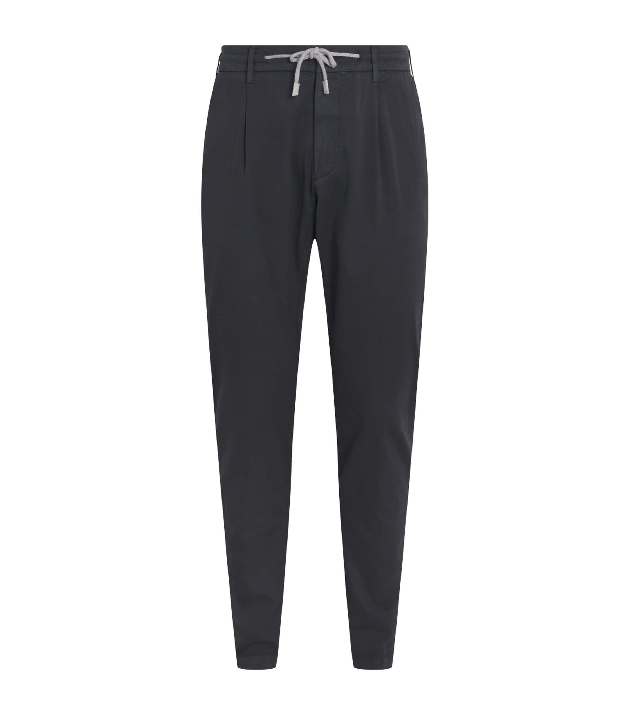 Eleventy Mens Cotton-Silk Chinos Nero