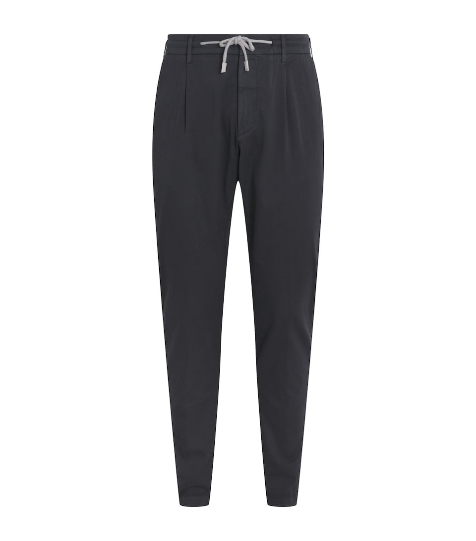 Eleventy Mens Cotton-Silk Chinos Nero
