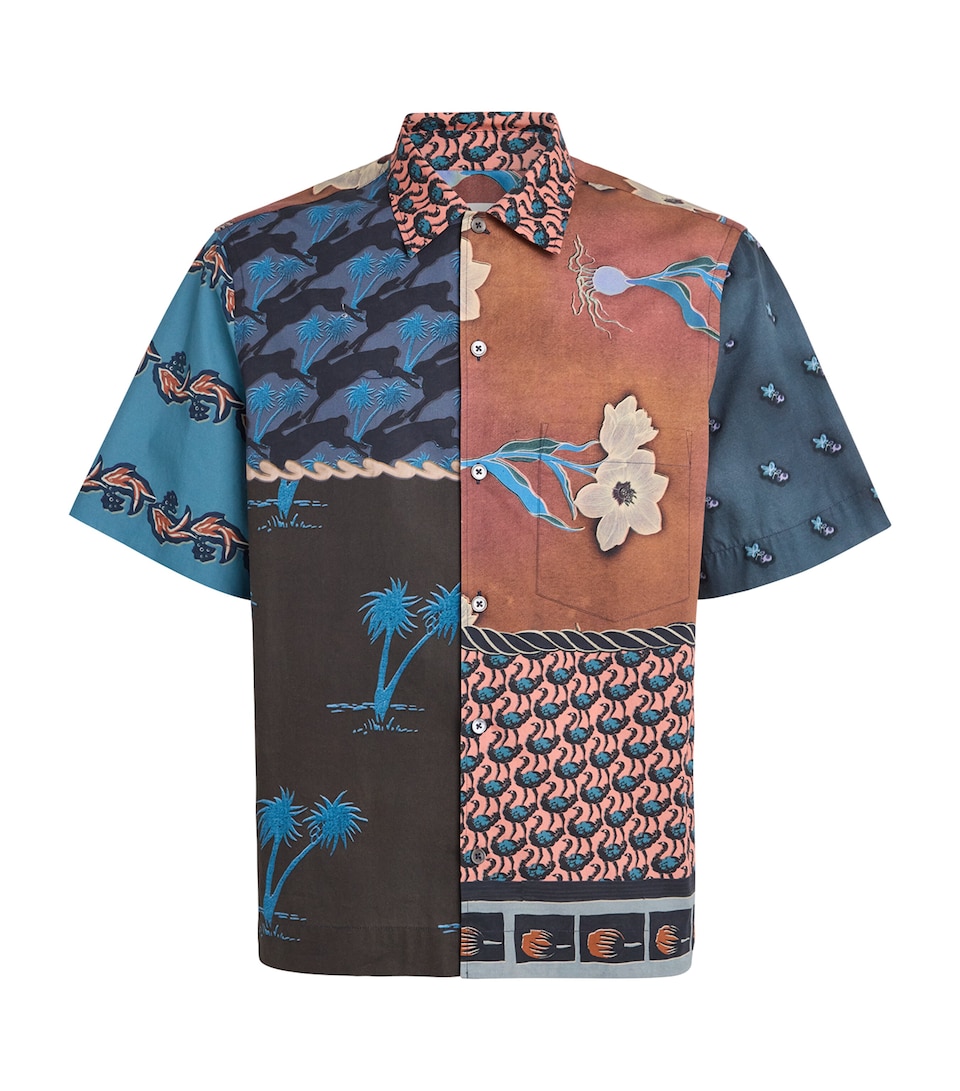 Cotton Mix-Up Short-Sleeve Shirt