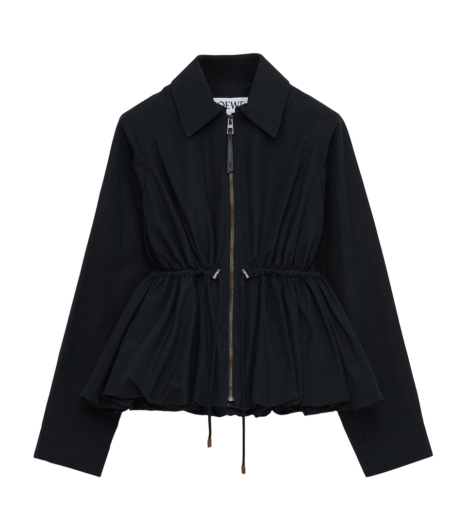 Cotton-Blend Gathered Jacket