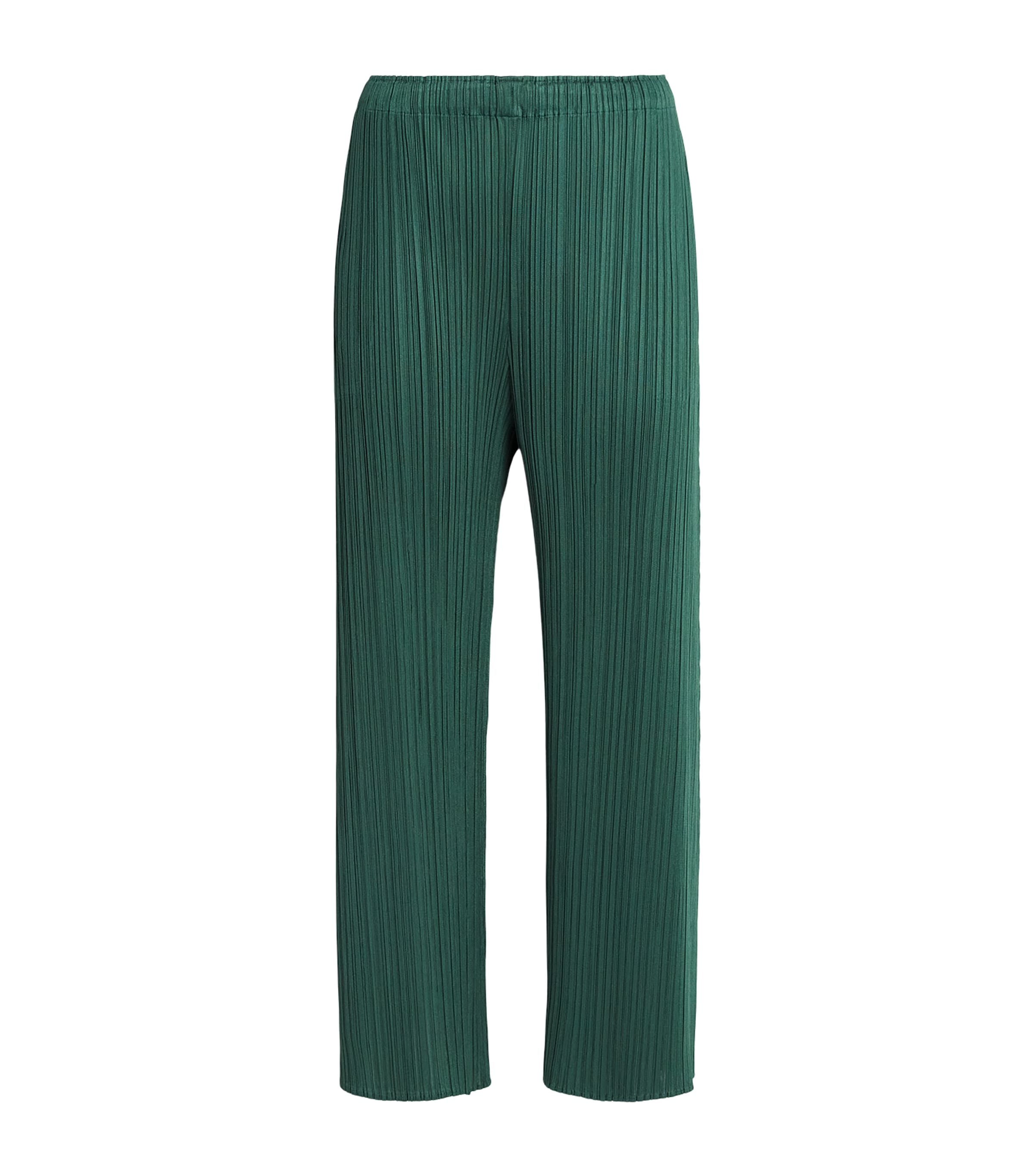 Pleats Please Issey Miyake Womens Monthly Colors Trousers Dark Green