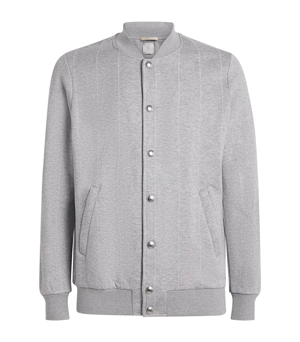 Cotton-Blend Stripe Bomber Jacket