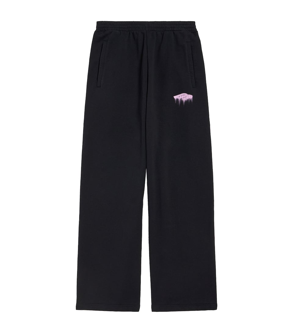 Balenciaga Mens Cotton Wet Brush Baggy Sweatpants