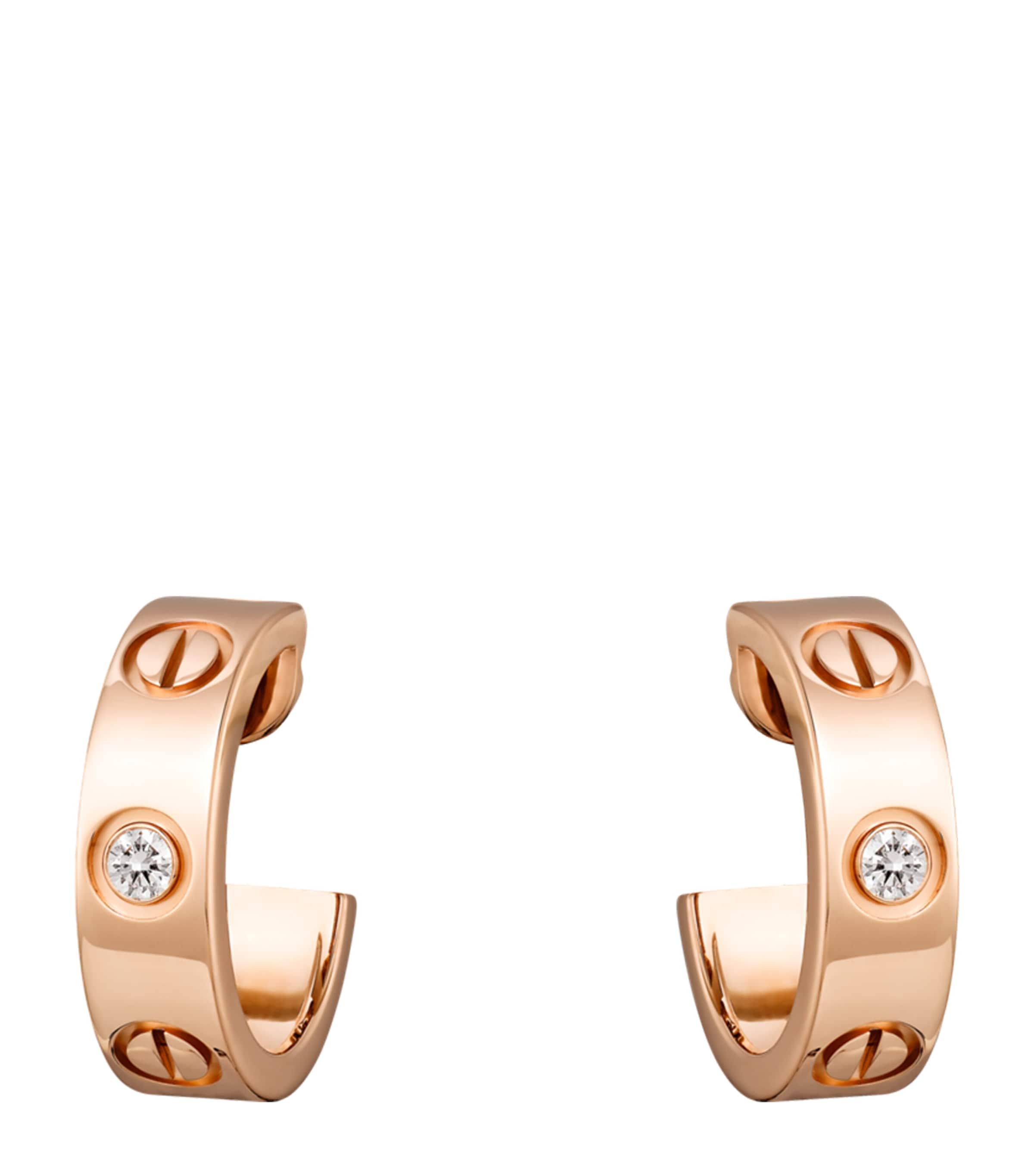 Cartier Rose Gold and Diamond LOVE Earrings Rose Gold