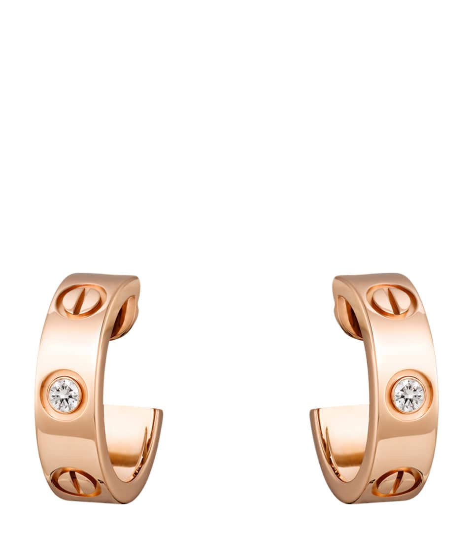 Cartier Rose Gold and Diamond LOVE Earrings Rose Gold