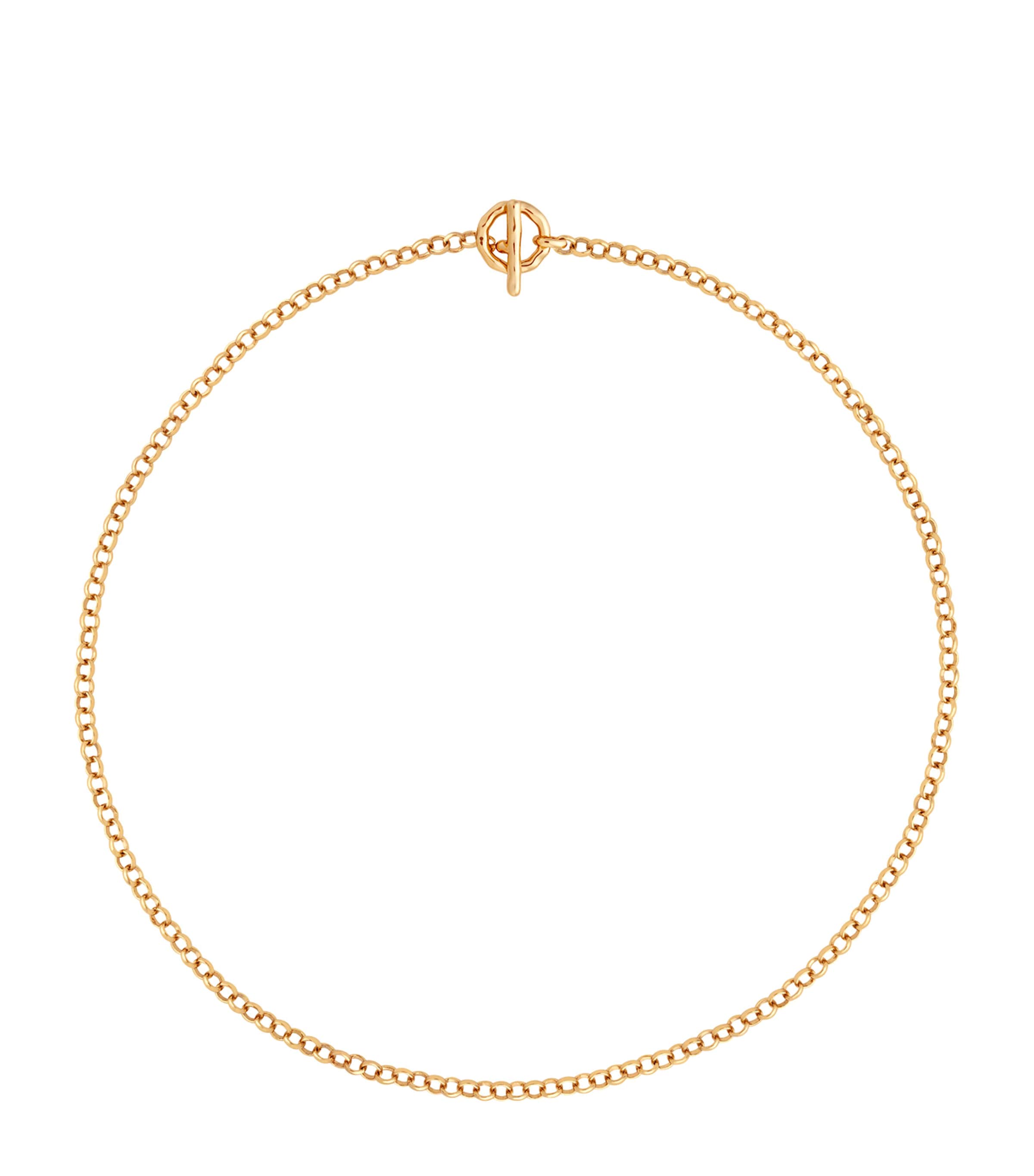 Gold-Plated T-Bar Rolo Chain Necklace