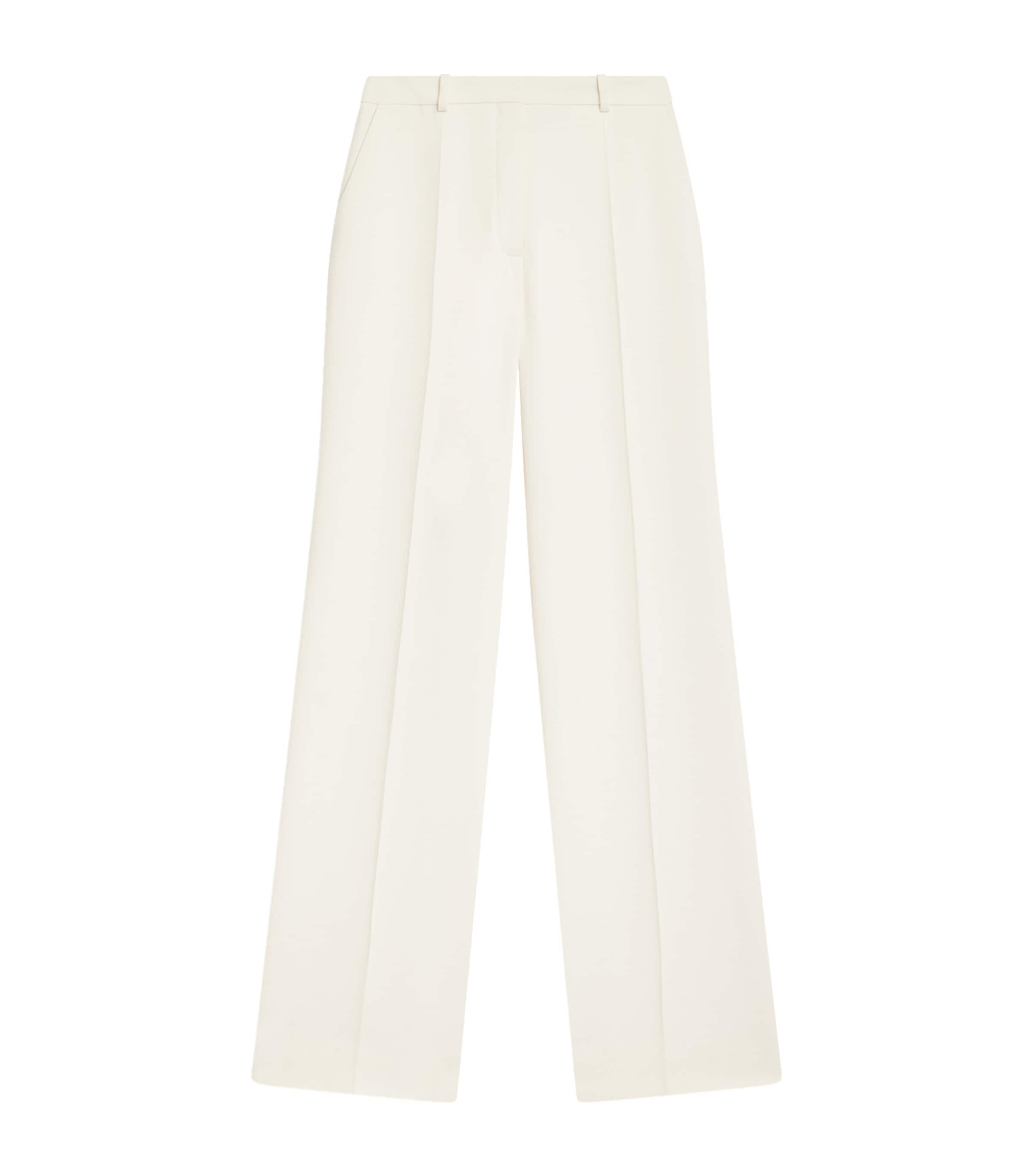 Schiaparelli Womens Virgin Wool Boyfit Trousers Ecru