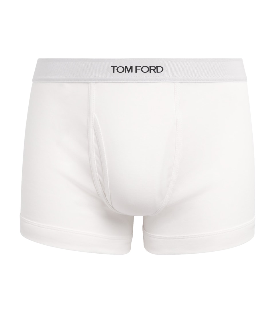 TOM FORD Mens Stretch-Cotton Logo Boxer Briefs White