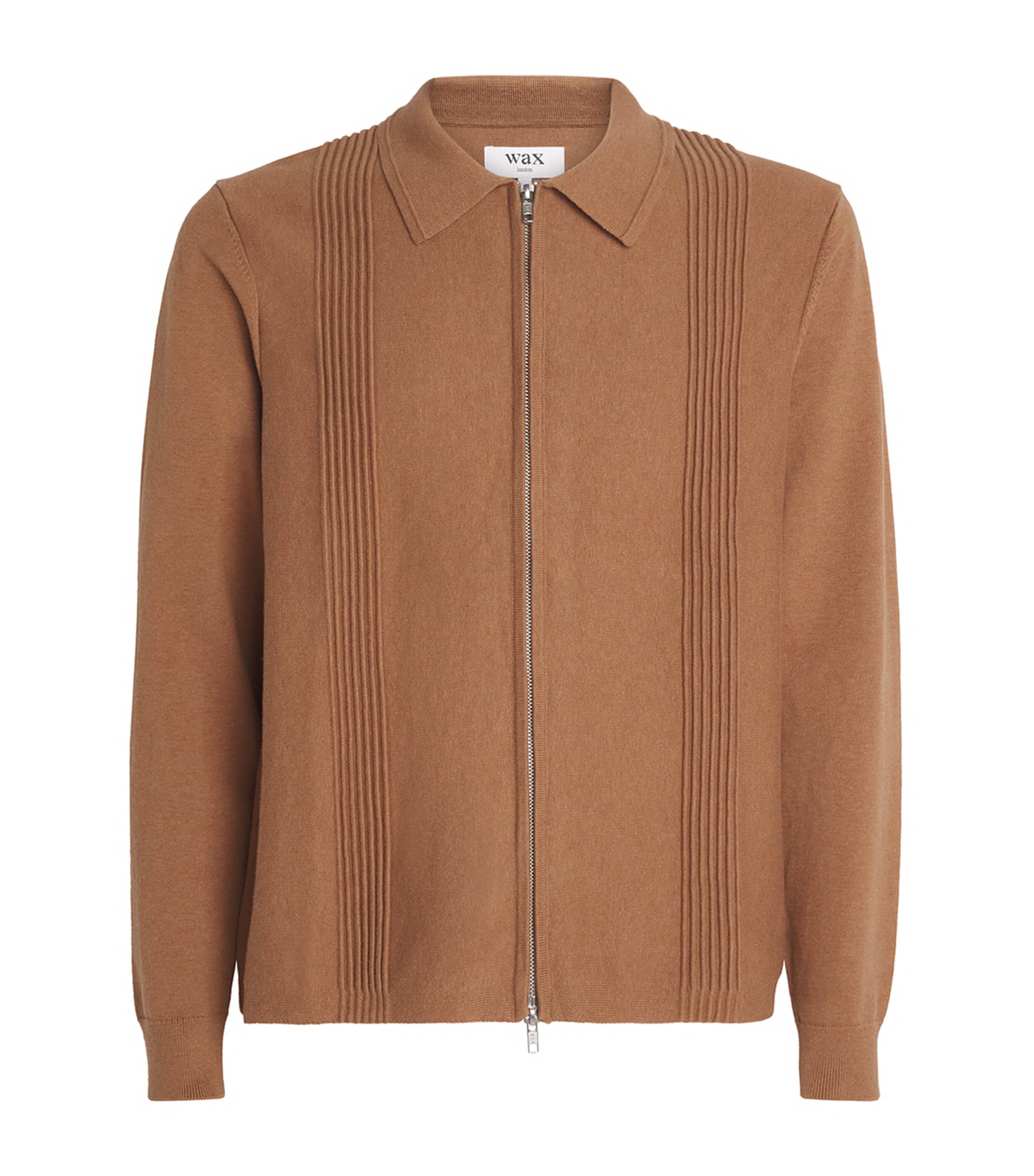 Cotton-Cashmere Ripple Stripe Cardigan