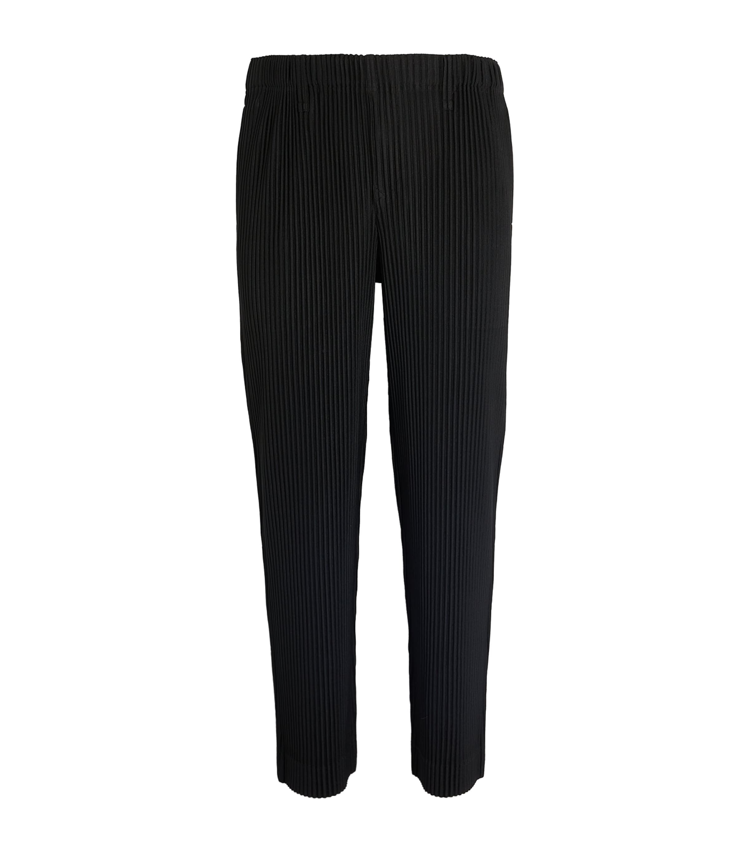 Homme Plissé Issey Miyake Mens Pleated Straight Trousers Black
