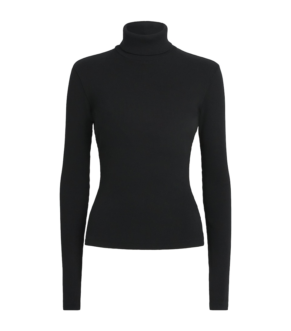 Citizens of Humanity Womens Rib-Knit Caradene Rollneck Top Blk Black