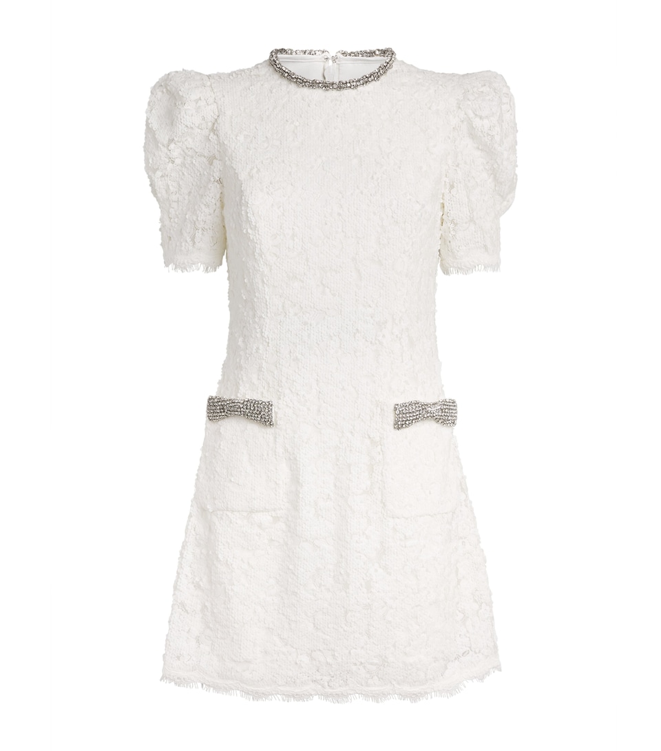 Rebecca Vallance Womens Crystal-Trim Dillon Mini Dress Ivory