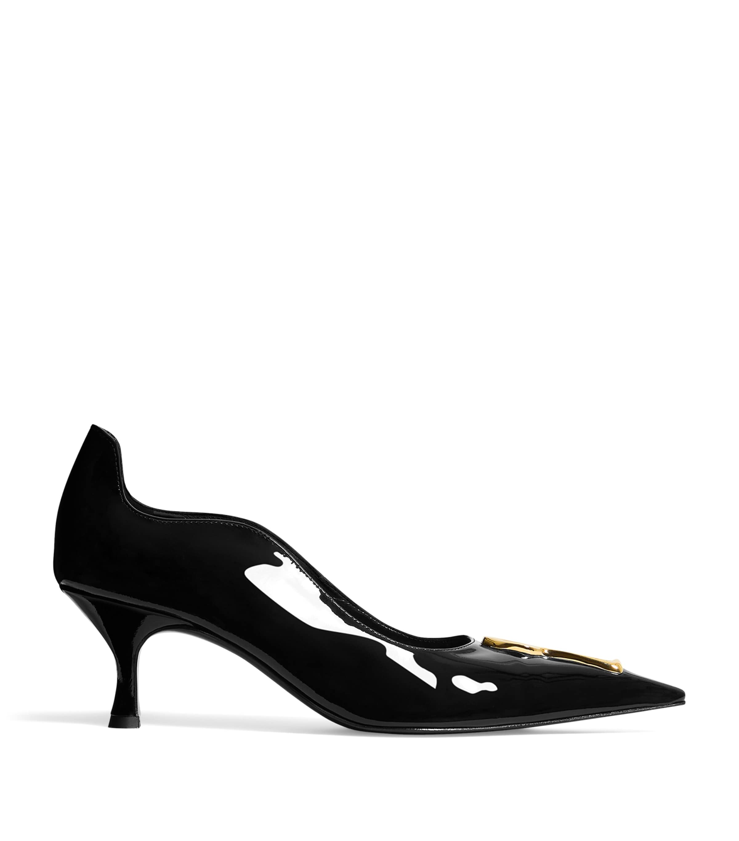 Schiaparelli Patent Leather Keyhole Pumps 60 Black