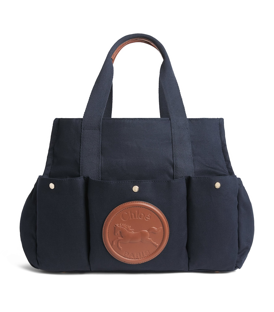 Chloé Kids Canvas Changing Bag Navy