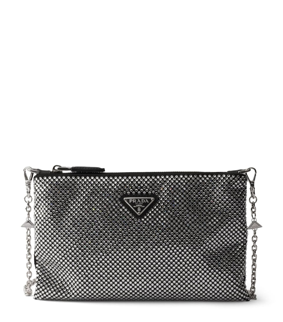 Mini Crystal-Embellished Pouch