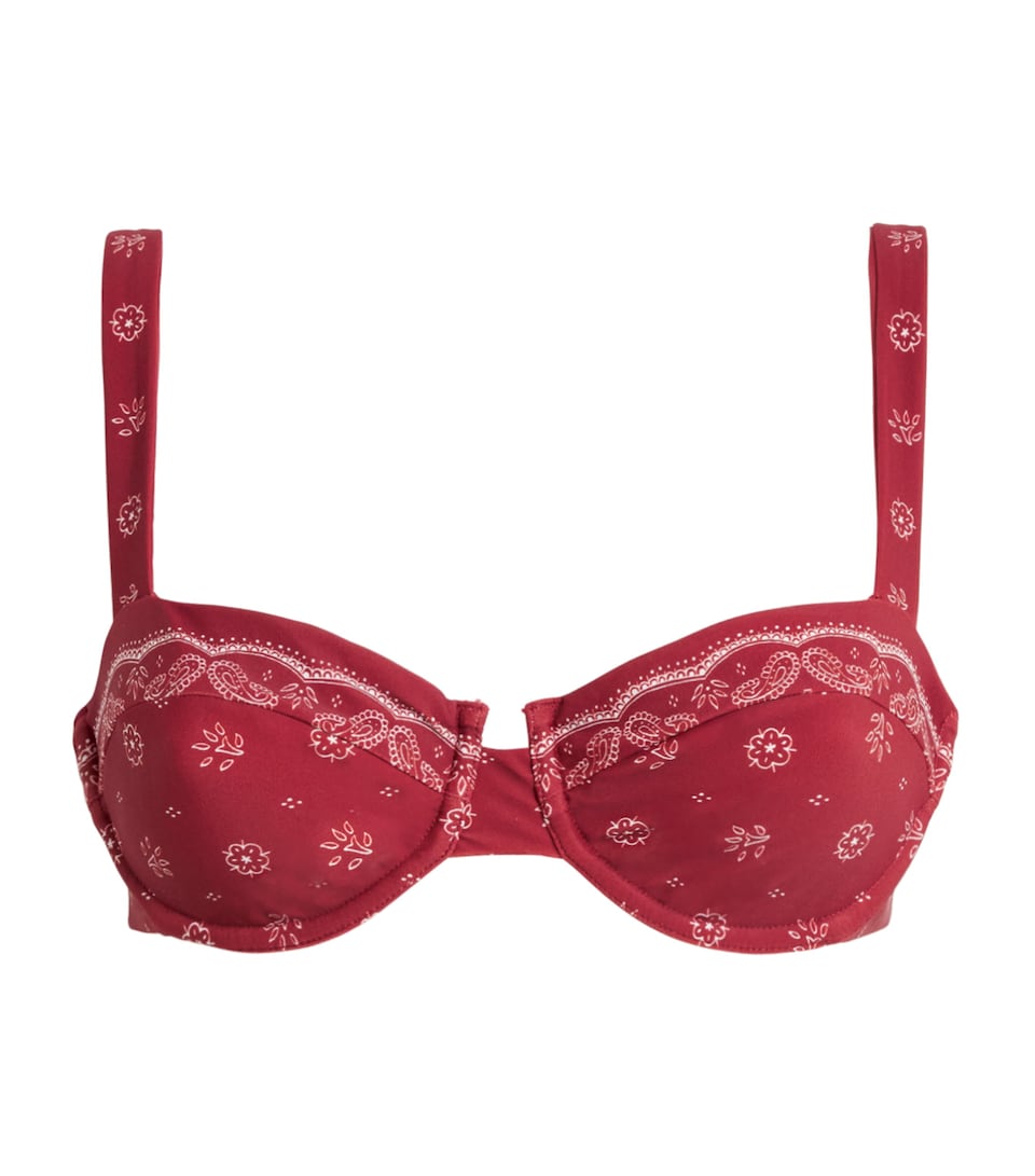 Devon Windsor Womens Lara Balconette Bikini Top Merlot