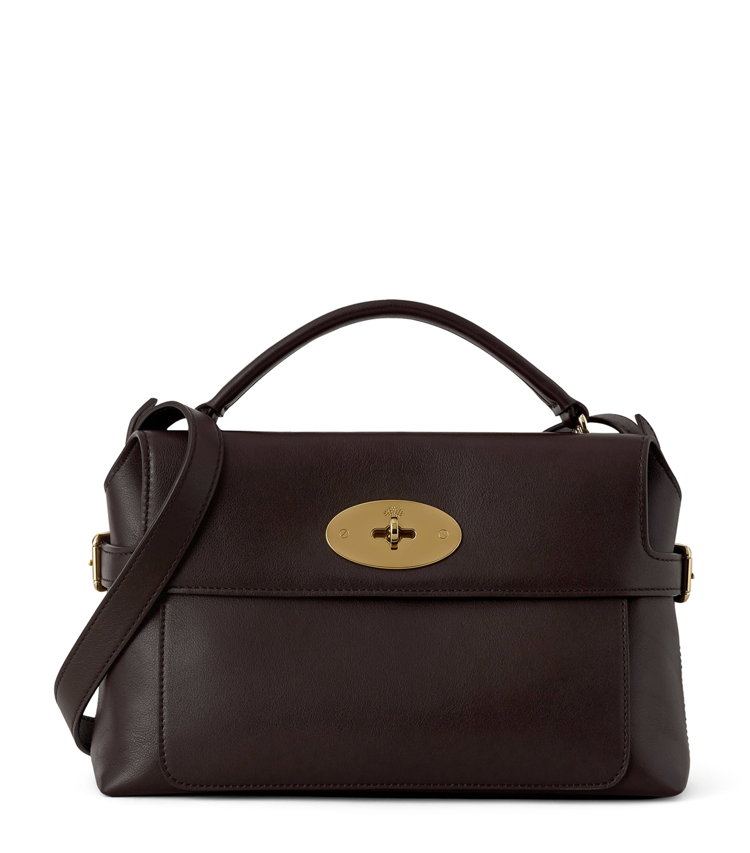 Mulberry Small Leather Stevie Top-Handle Bag Ebony