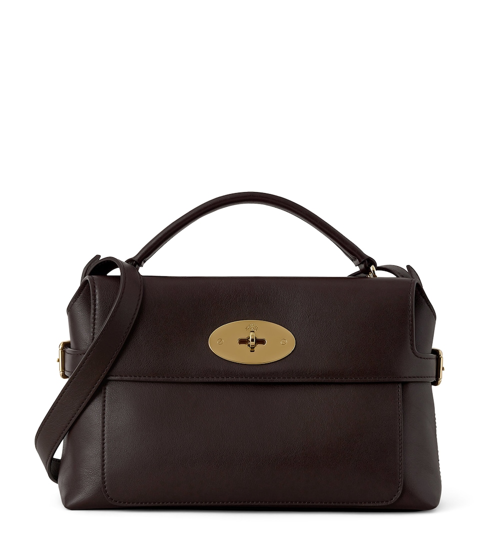 Mulberry Small Leather Stevie Top-Handle Bag Ebony