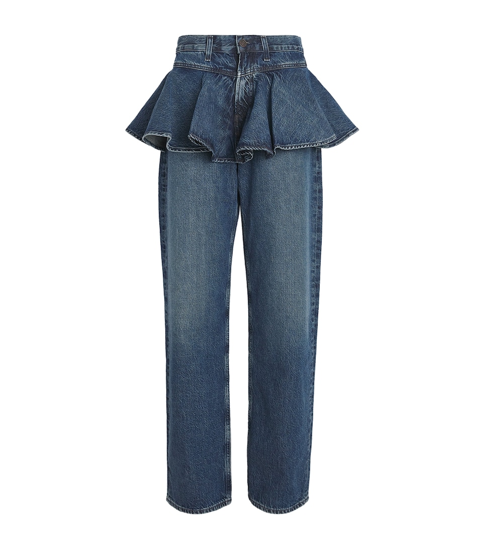 Peplum Straight Jeans