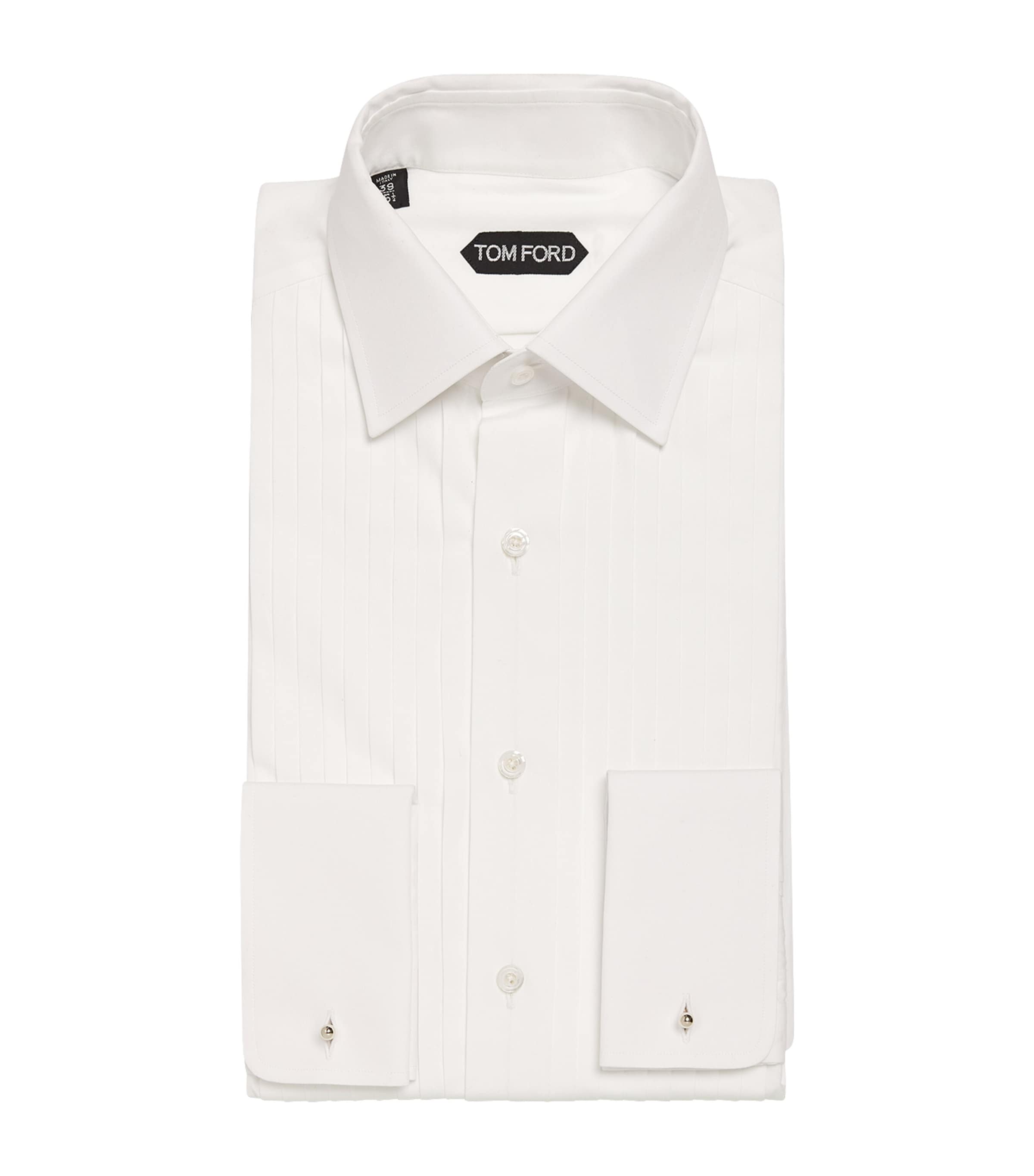 Cotton Pleated-Front Evening Shirt
