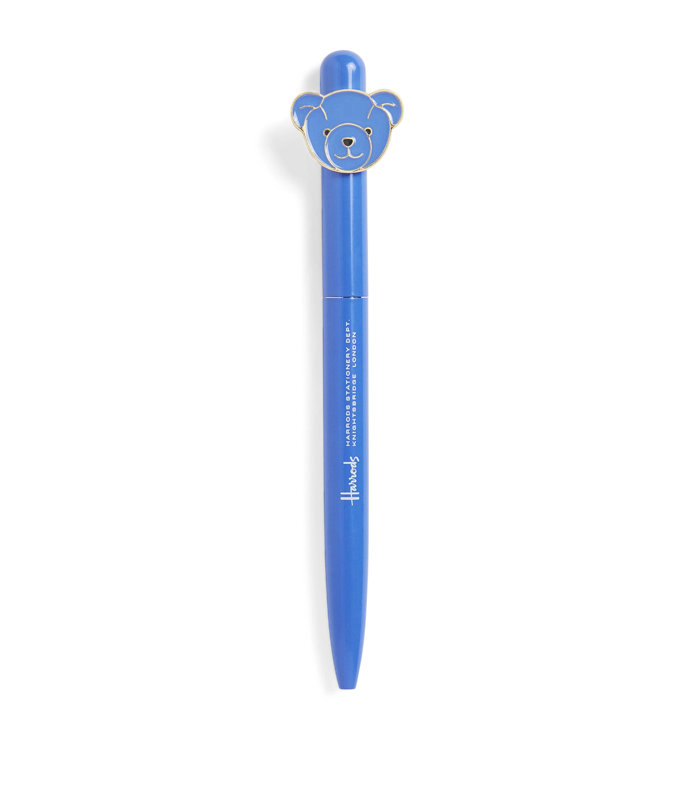 Harrods Teddy Bear Topper Ballpoint Pen Blue