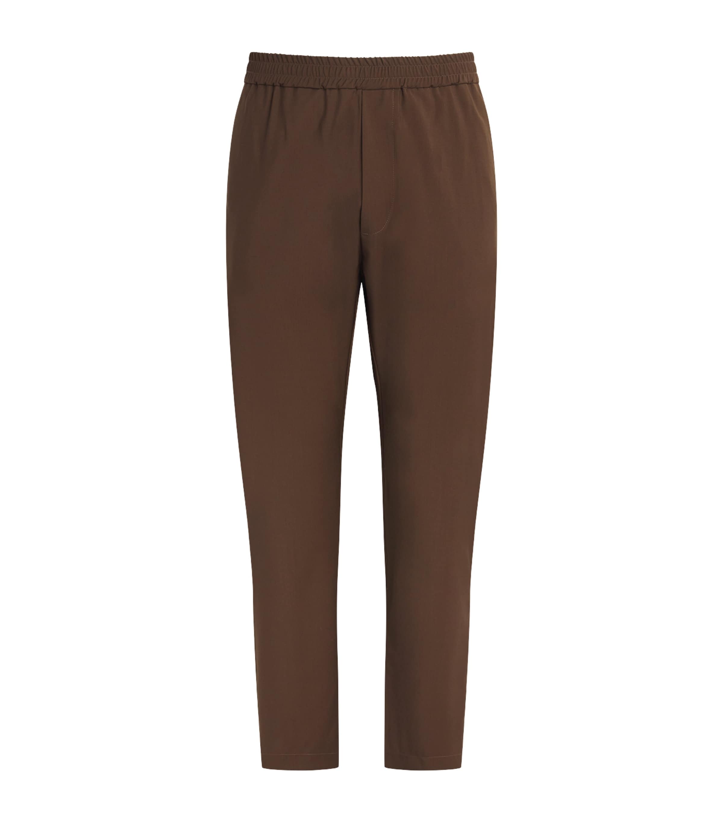 Barena Mens Virgin Wool Elasticated Trousers Toffee