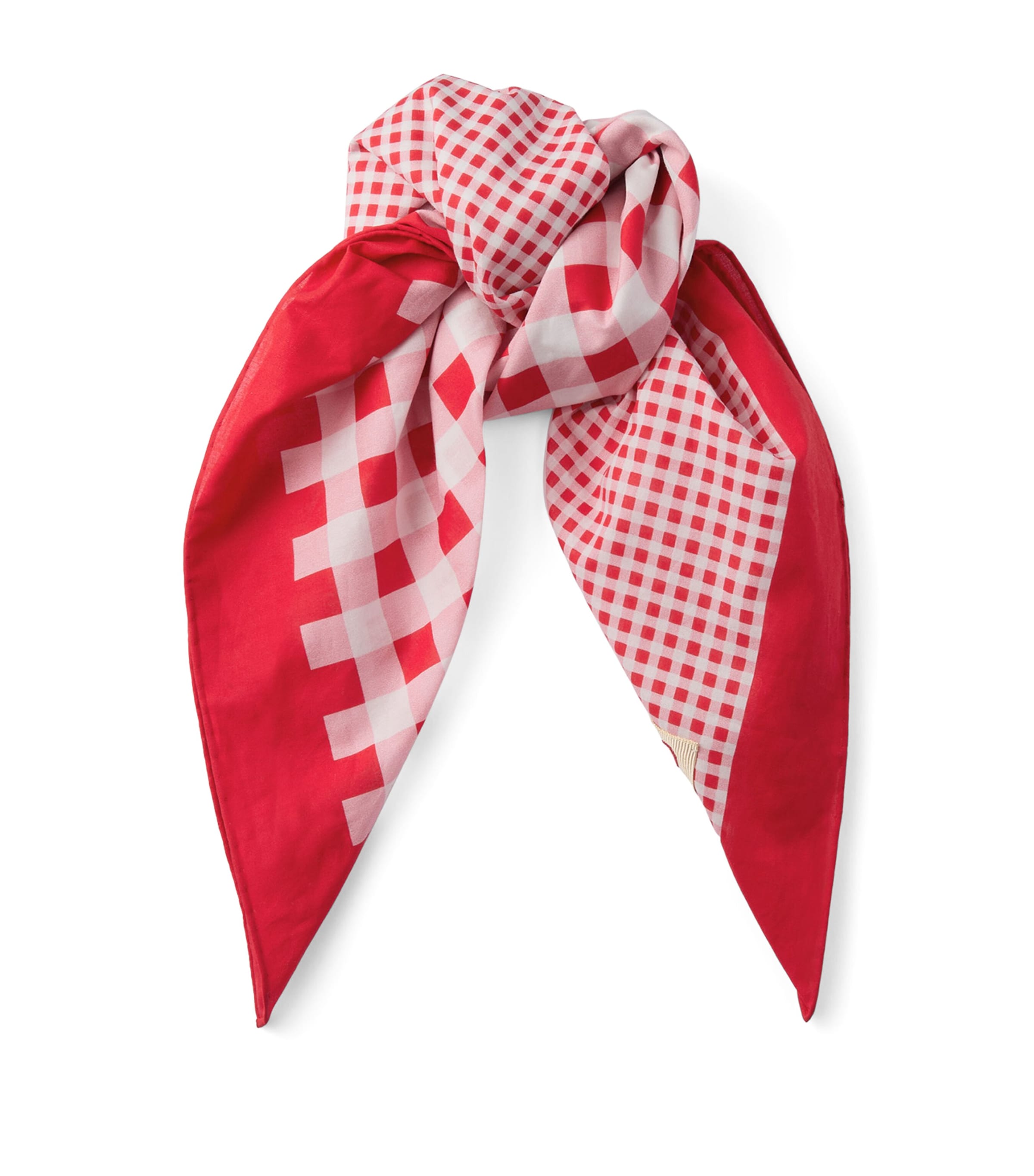 Jimmy Choo Cotton Gingham Sula Bandana Ruby Red Mix