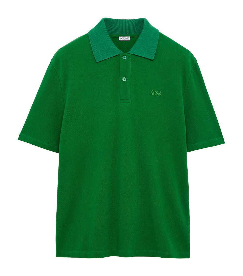 LOEWE Mens Stretch-Cotton Polo Shirt Green