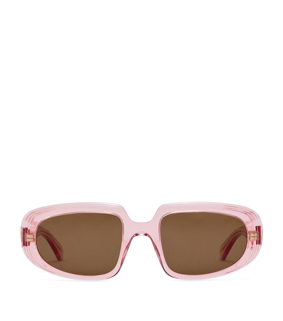 LOEWE Rectangular Steps Sunglasses Transparent Pink
