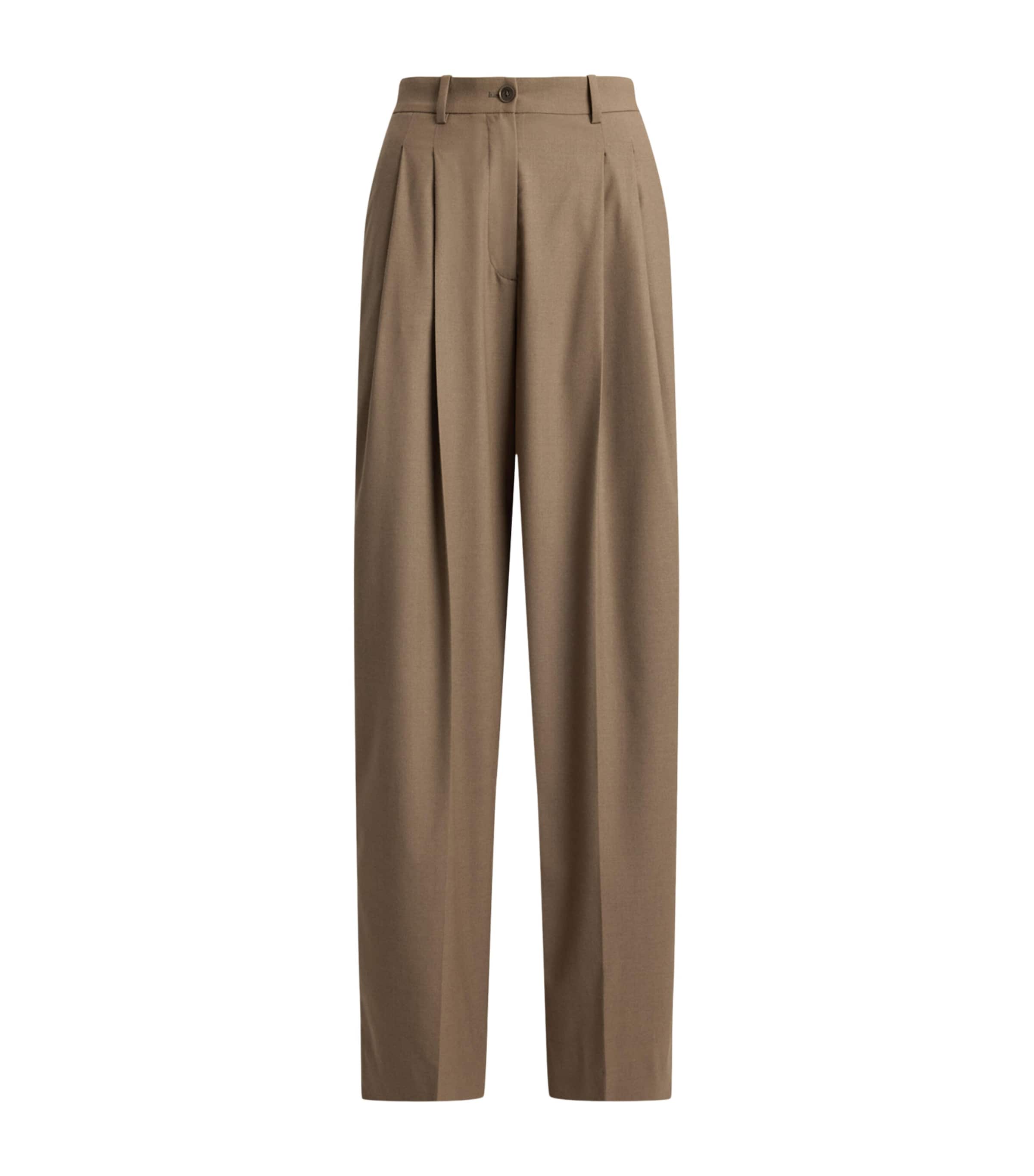 Ralph Lauren Collection Womens Wool-Blend Clarice Trousers Taupe Melange