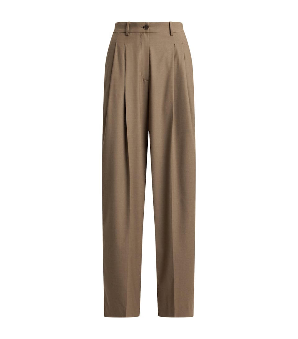 Ralph Lauren Collection Womens Wool-Blend Clarice Trousers Taupe Melange