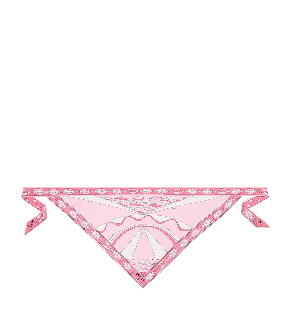 PUCCI Silk Multi Print Triangle Scarf Pink