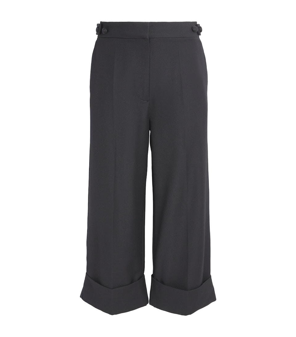 CAMILLA AND MARC Womens Wool Cropped Caius Manstyle Trousers Dblk Black