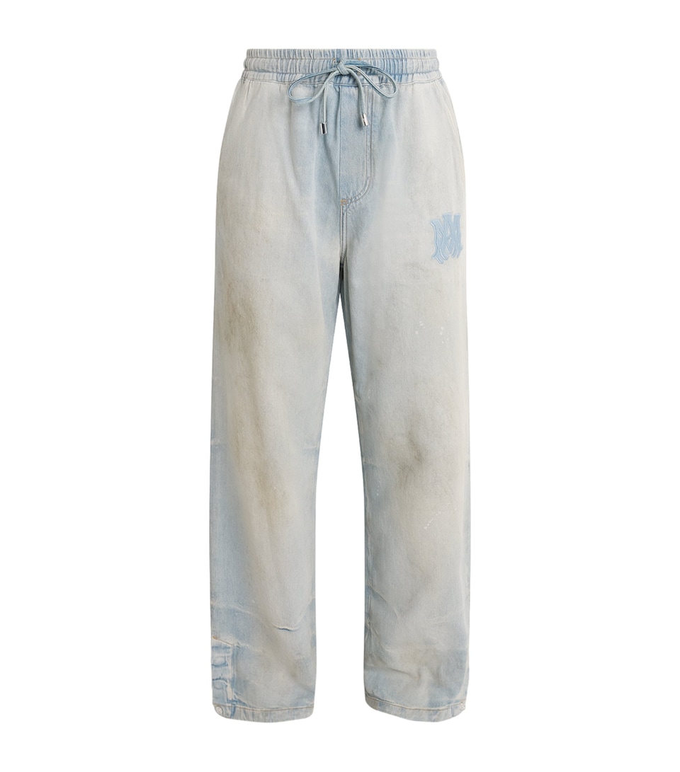 Denim MA Drawstring Wide-Leg Trousers