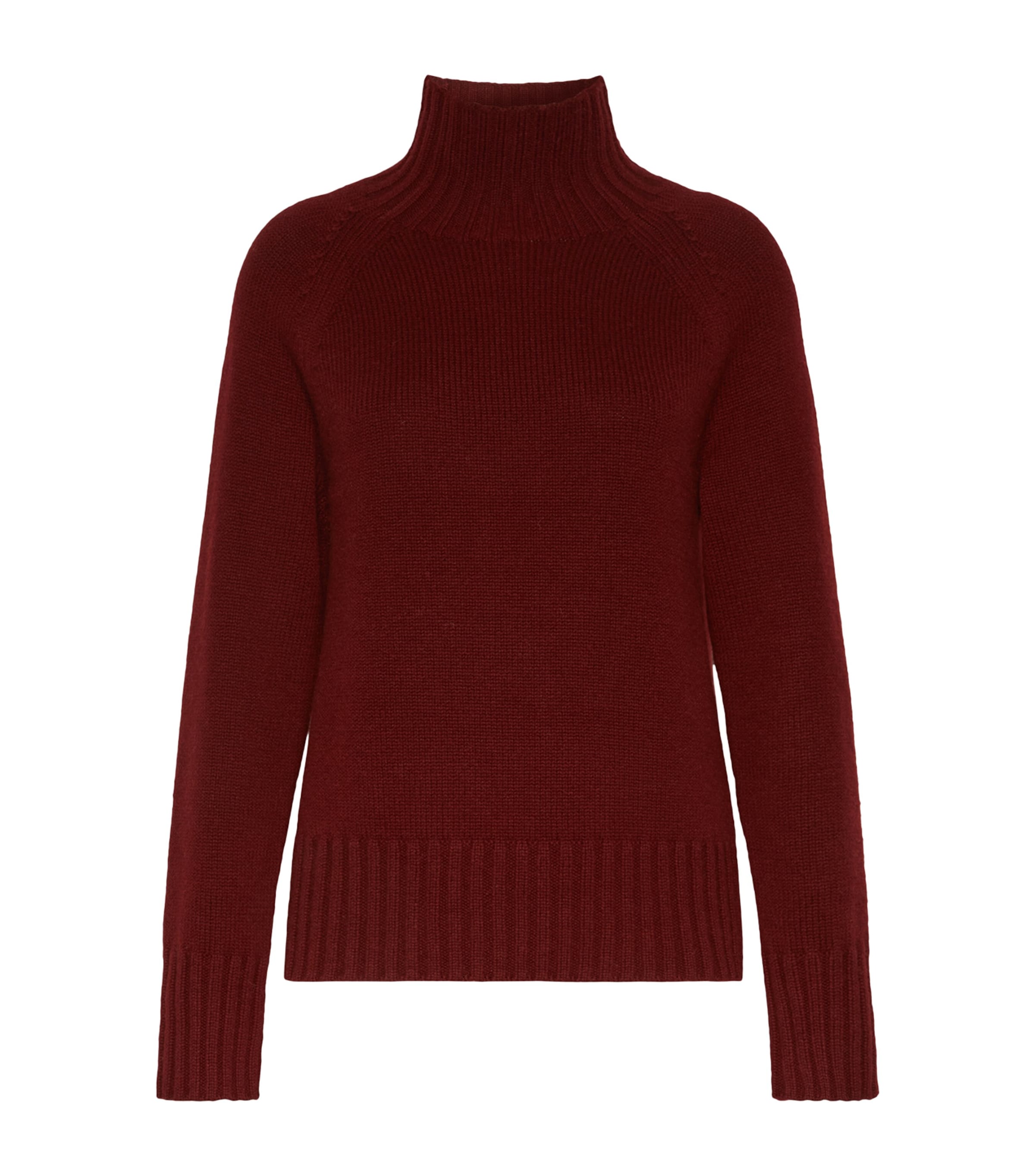 Max Mara Womens Wool-Cashmere High-Neck Sweater Bordeaux