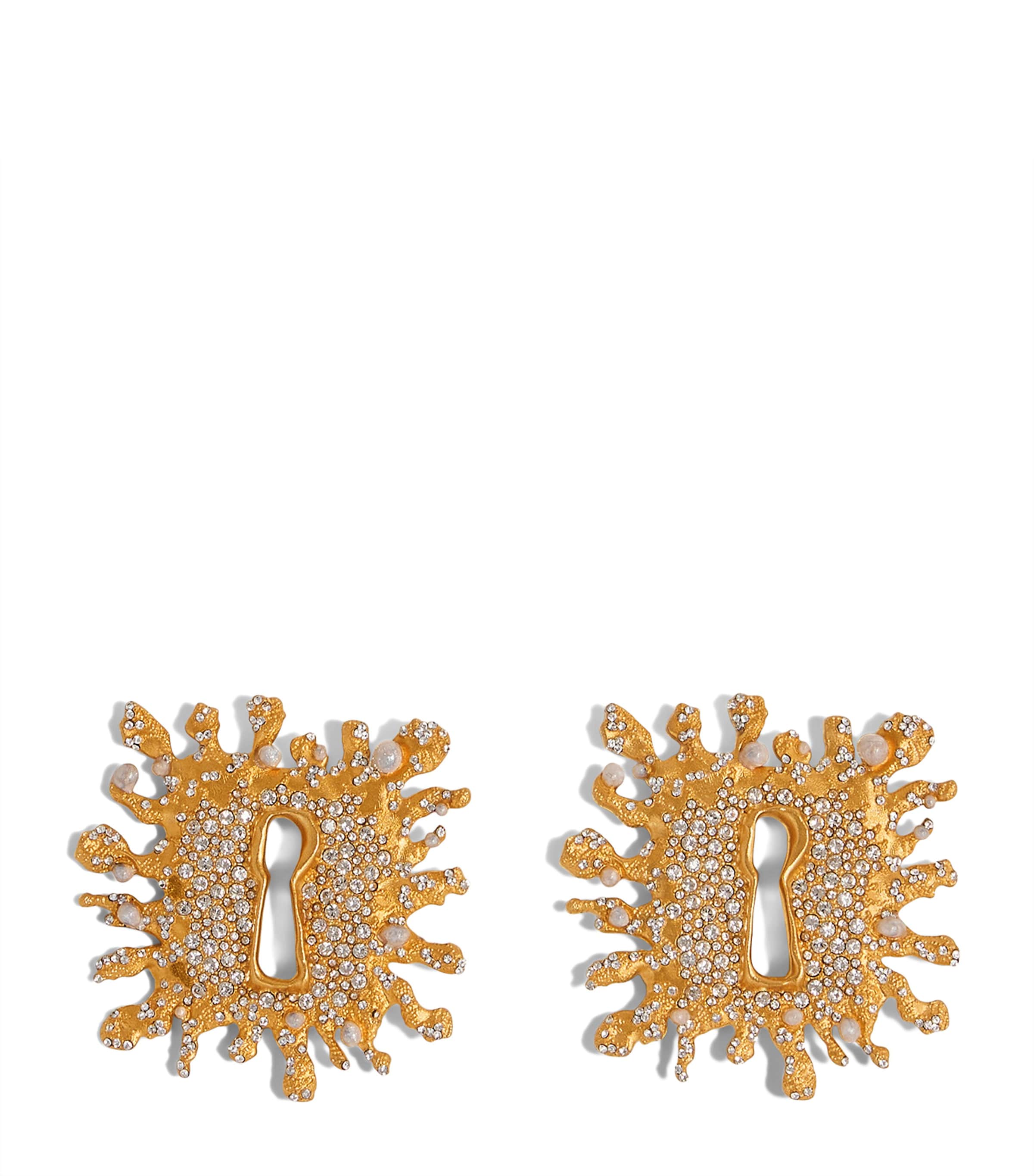 Schiaparelli Bijoux Keyhole Earrings Gold