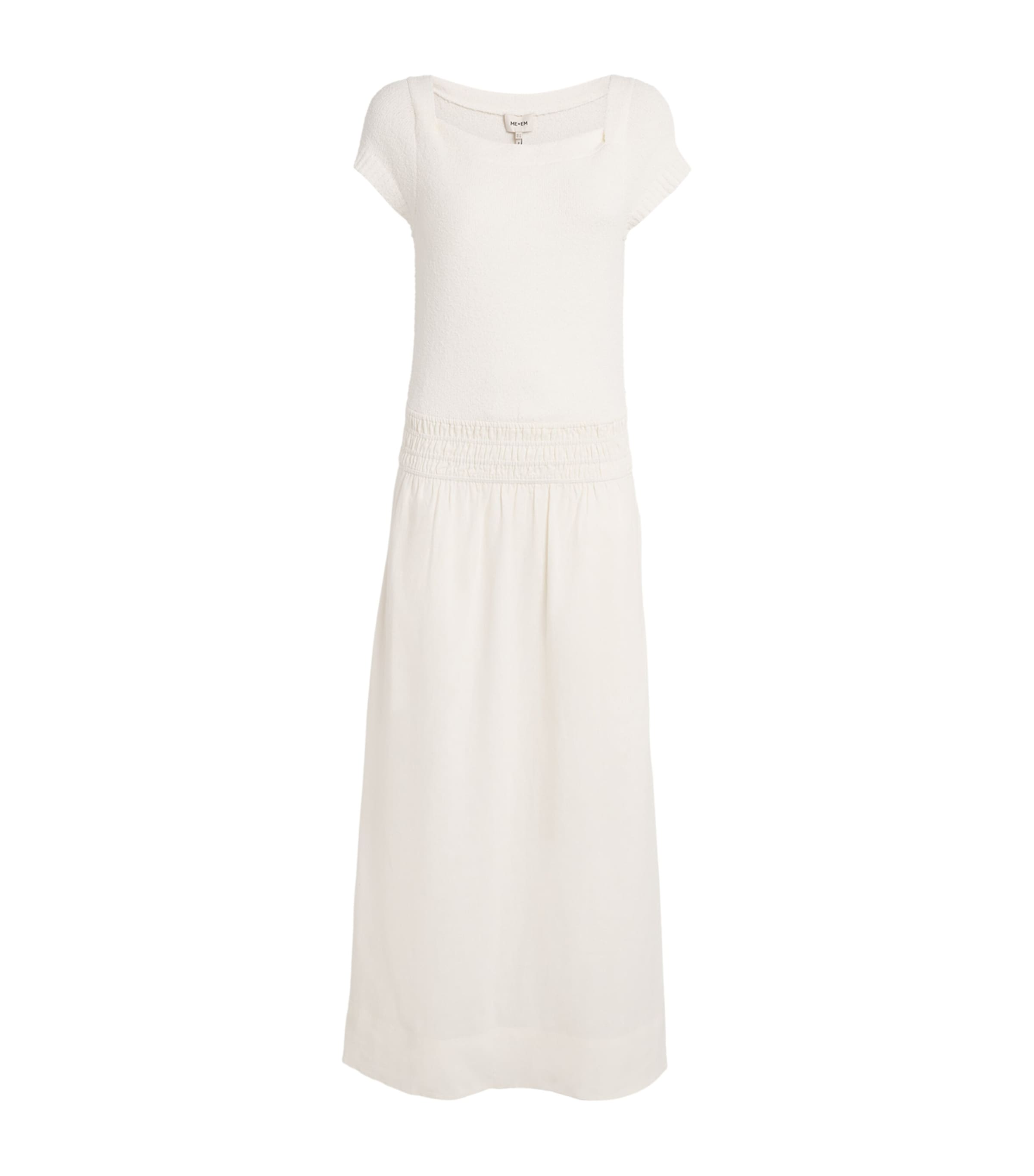ME+EM Womens Mixed Media Maxi Dress Light Cream