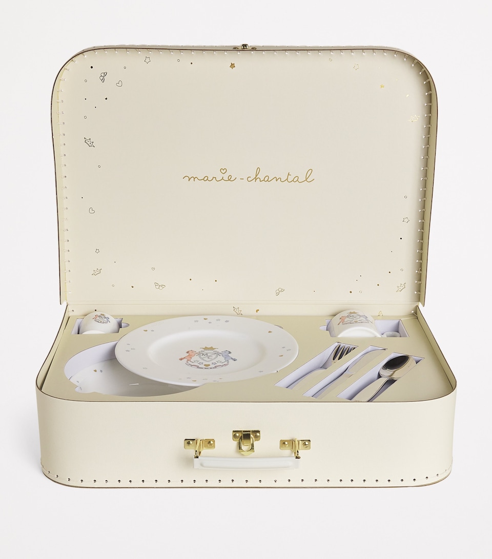 Marie-Chantal The Crest Collection Breakfast Suitcase Set Milky White