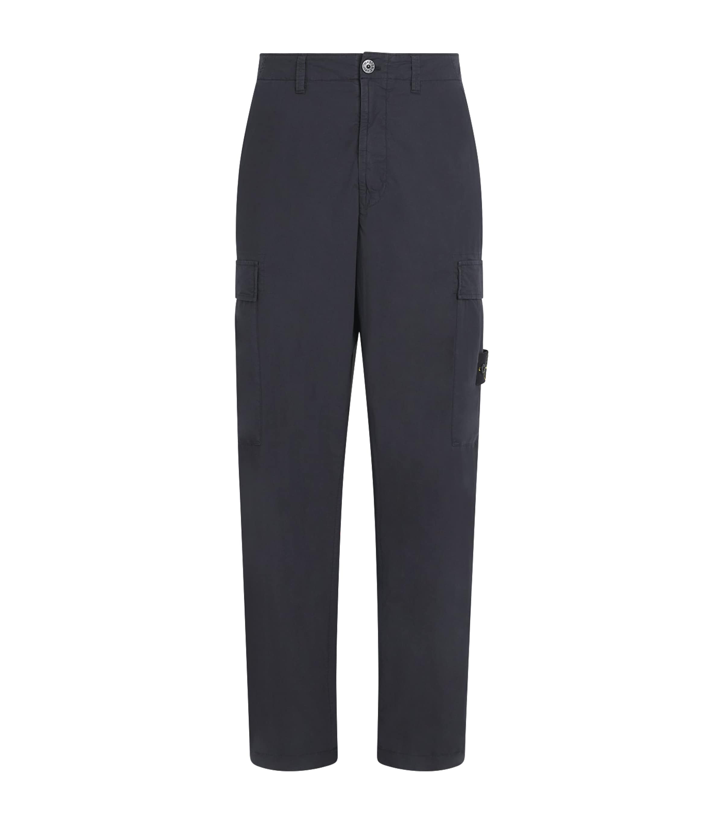 Stone Island Mens Stretch-Cotton Straight Cargo Trousers