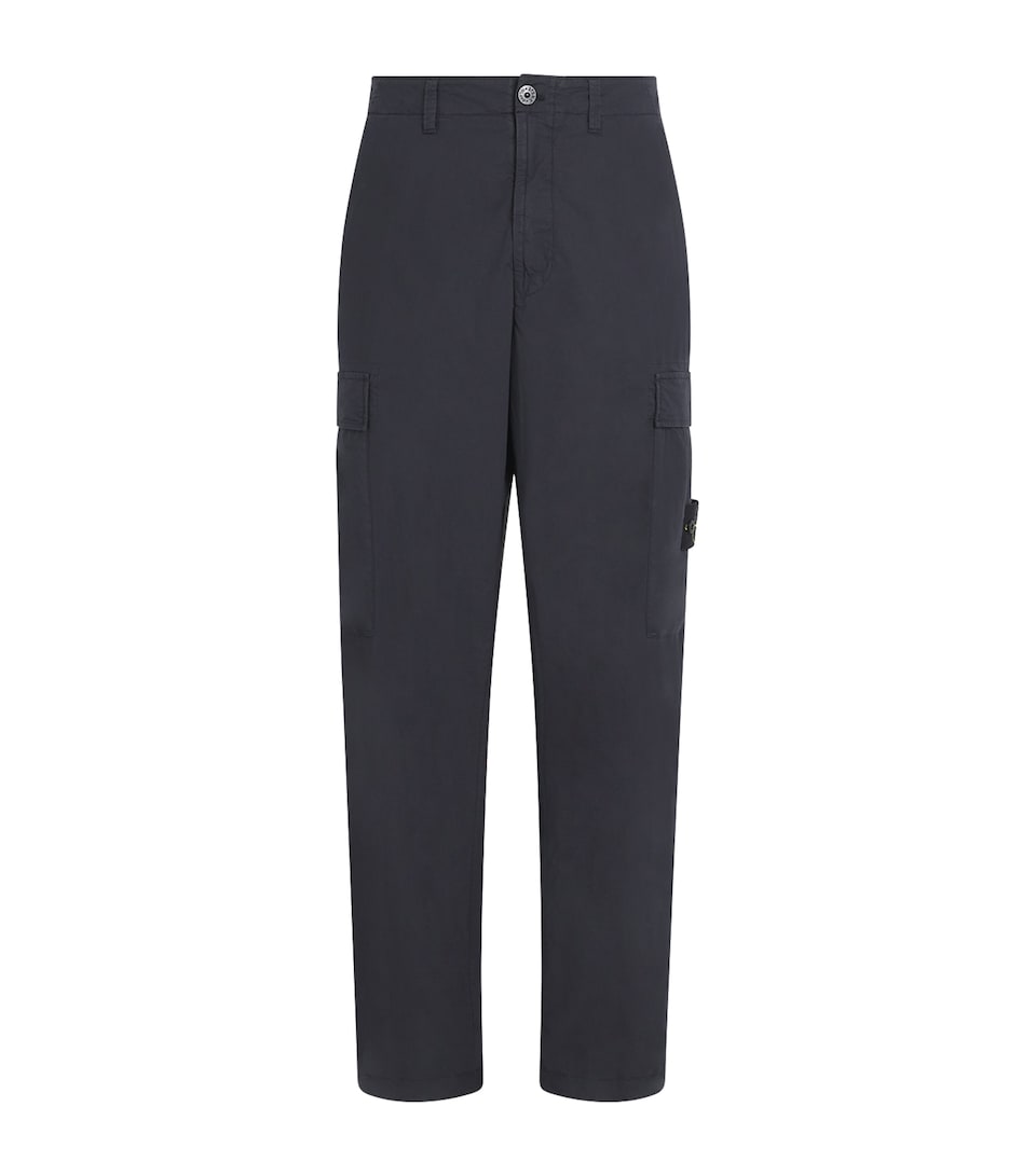 Stone Island Mens Stretch-Cotton Straight Cargo Trousers