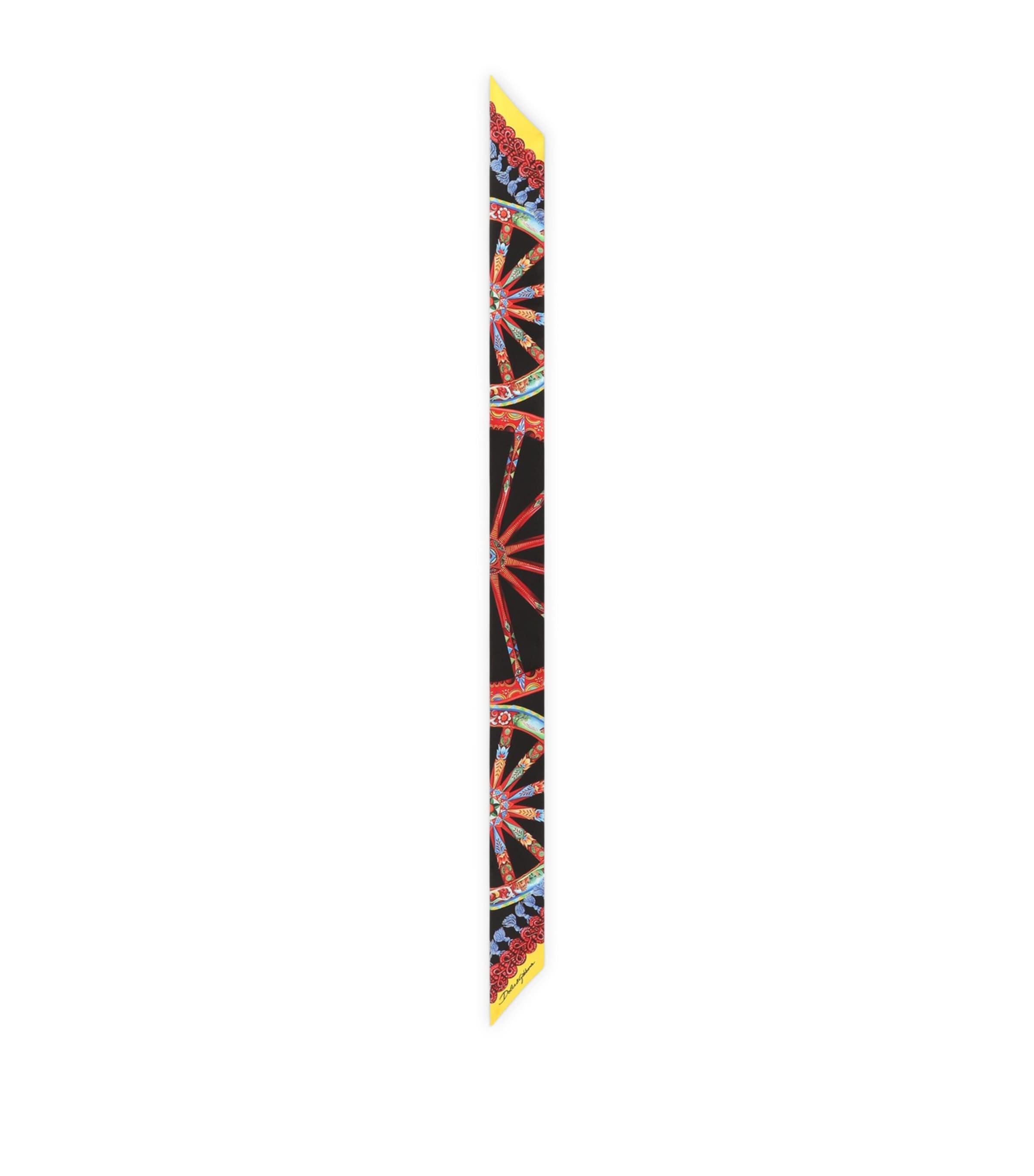 Dolce&Gabbana Carretto-Print Silk Scarf Ruote Carretto