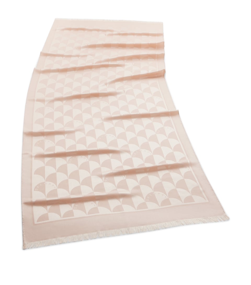 Bvlgari Silk-Wool Maxi Calla Scarf Pink Medium