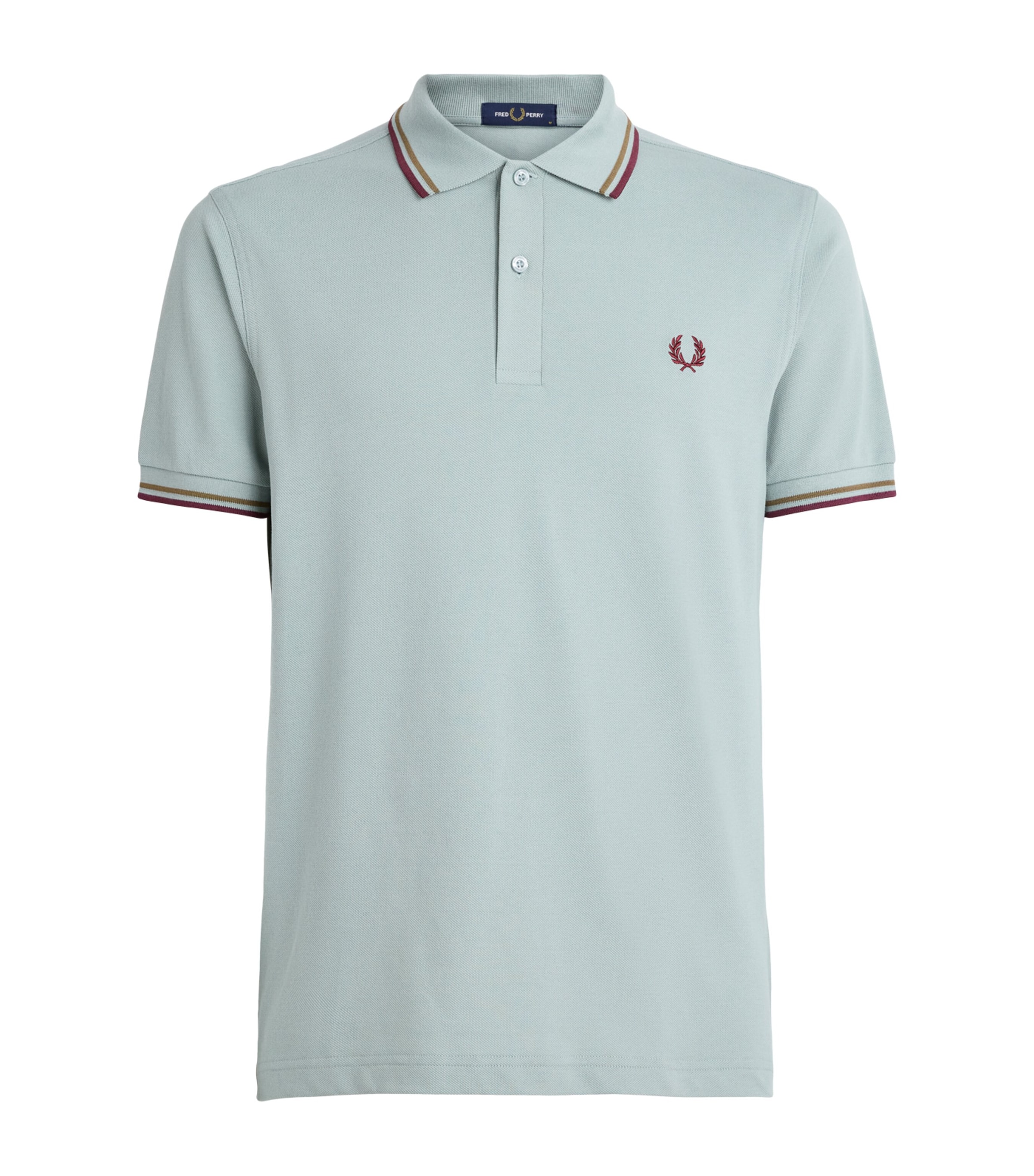 Fred Perry Mens Cotton Twin Tipped Polo Shirt Slvrbl/brnz