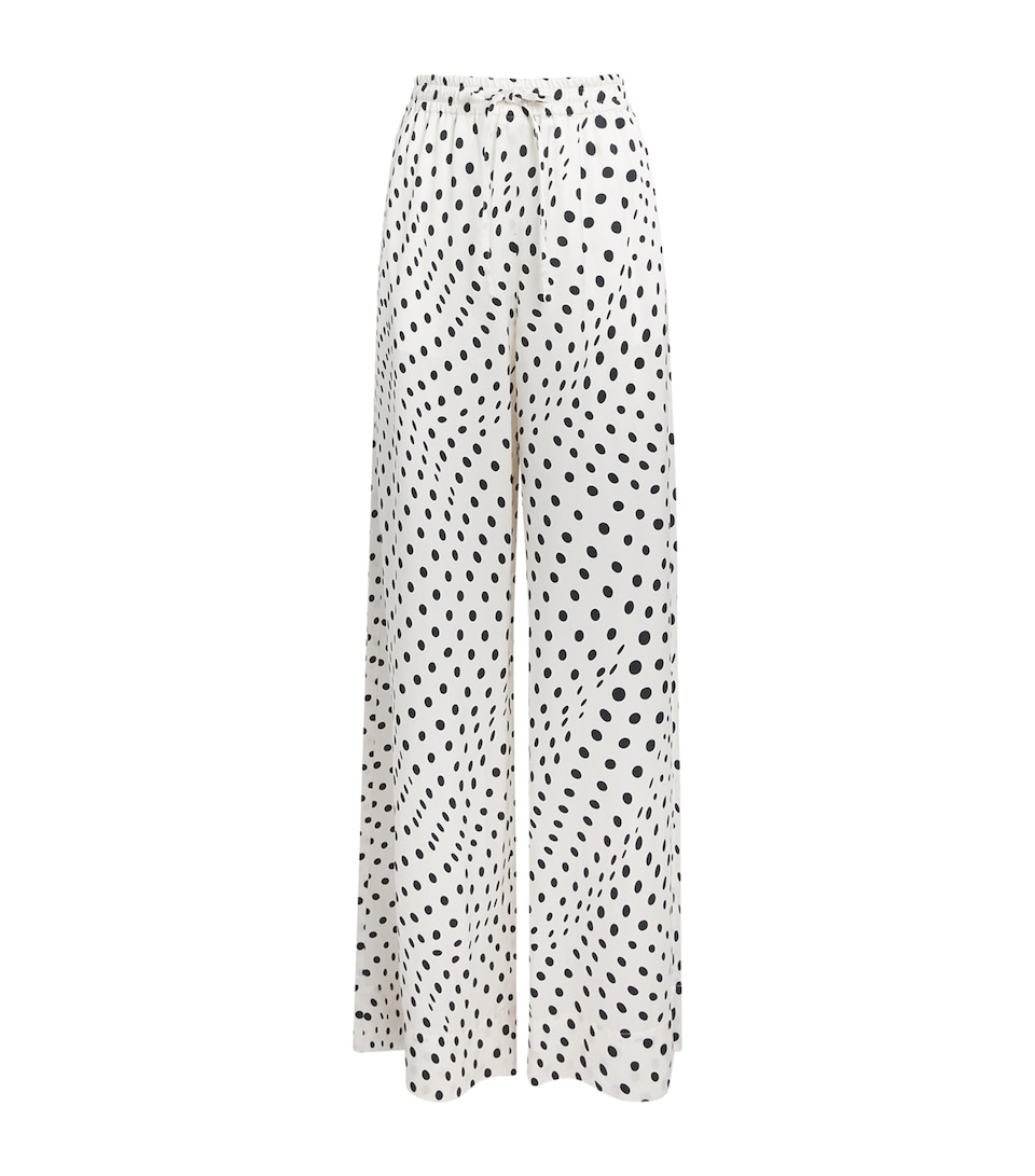 Stella McCartney Womens Polka Dot Wide-Leg Trousers Blue/cream