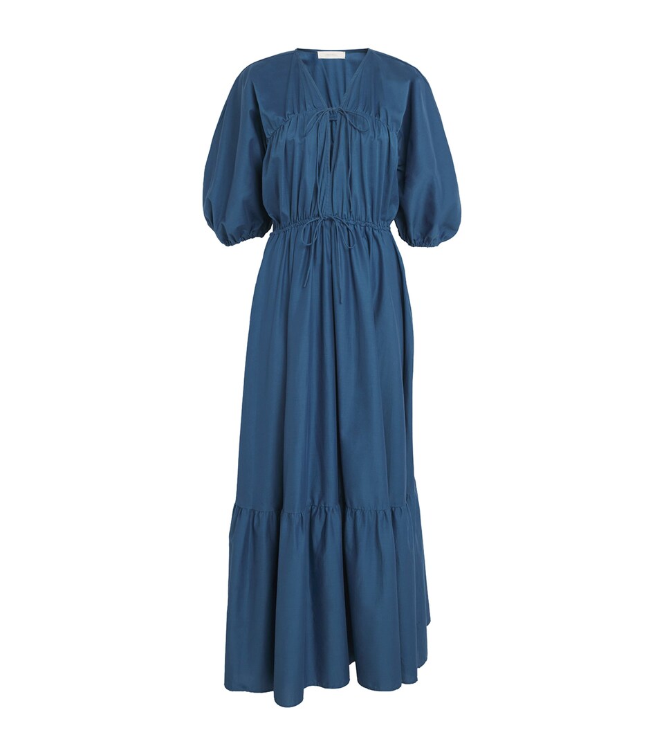 Cotton Puff-Sleeve Sigrid Maxi Dress